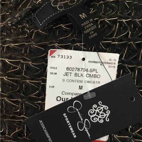 Knitted black and gold thread metallic pull on sweater. Jessica Simpson - Picture 5 of 5